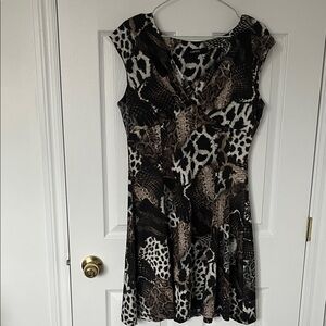 Captive Women's Mini Dress - Black and Brown Animal Print